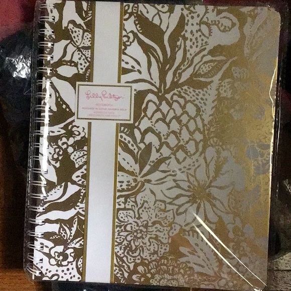 NIP Lilly Pulitzer Large notebook Safari sangria gold - Picture 5 of 8